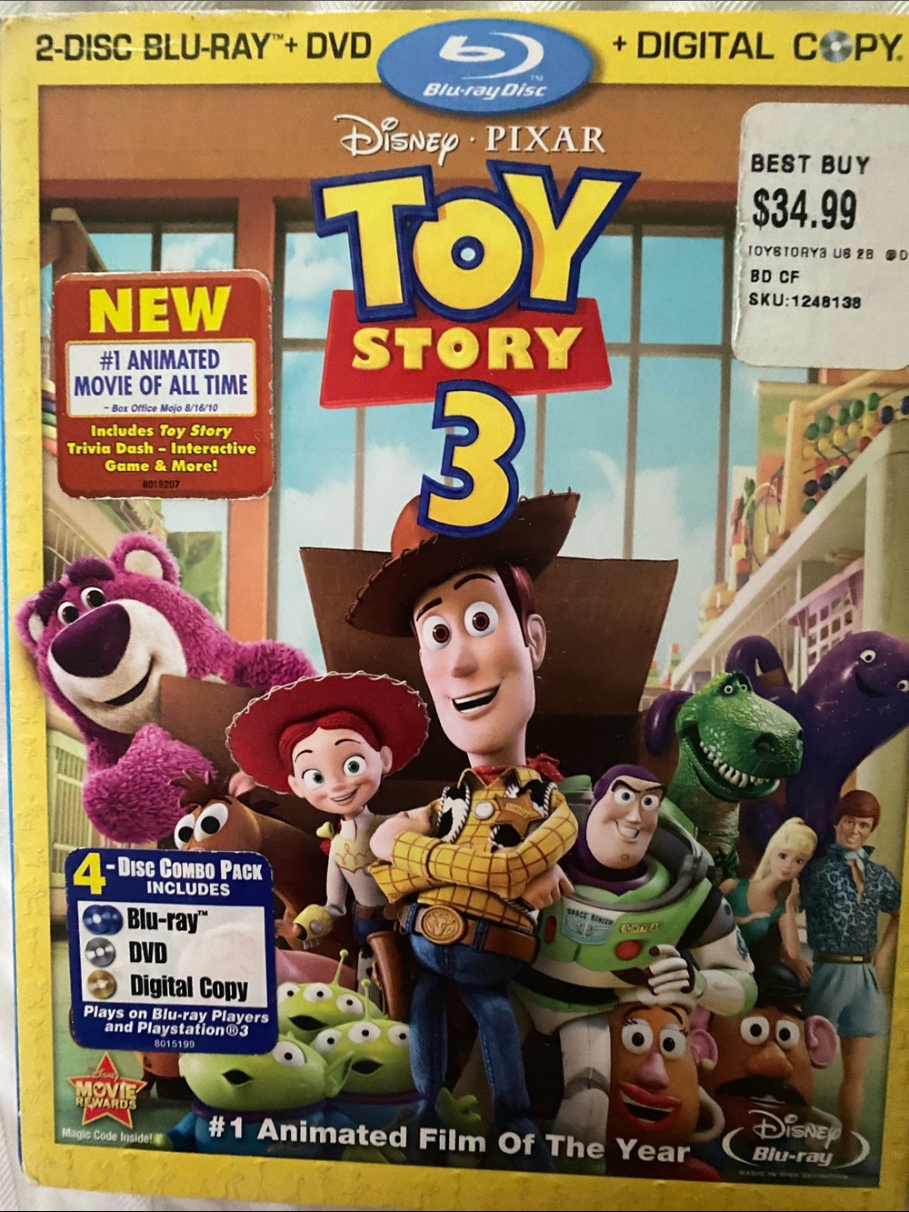 Disney Toy Story 3 Blu-ray + DVD – Yellow Cover